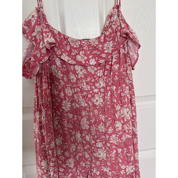 J.Crew Tiered maxi dress in tossed floral pink white sleeveless XXL - Picture 7 of 13